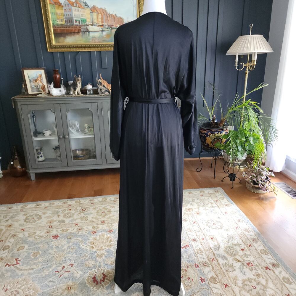 Vintage 1970s Sears Sheer Lace Maxi Peignoir Dressing Robe Size 36/Medium
